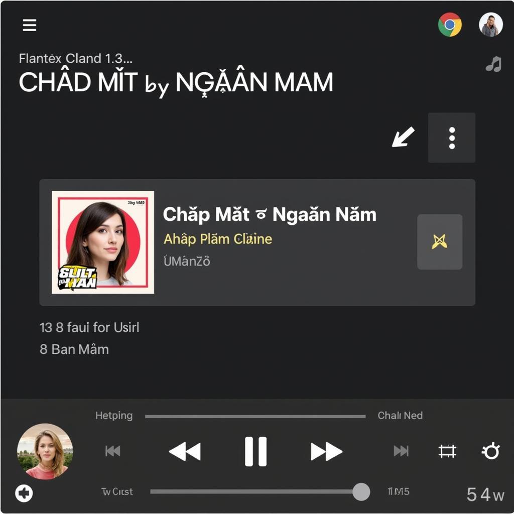 Giao diện nghe nhạc Chớp Mắt Đã Ngàn Năm trên Zing MP3