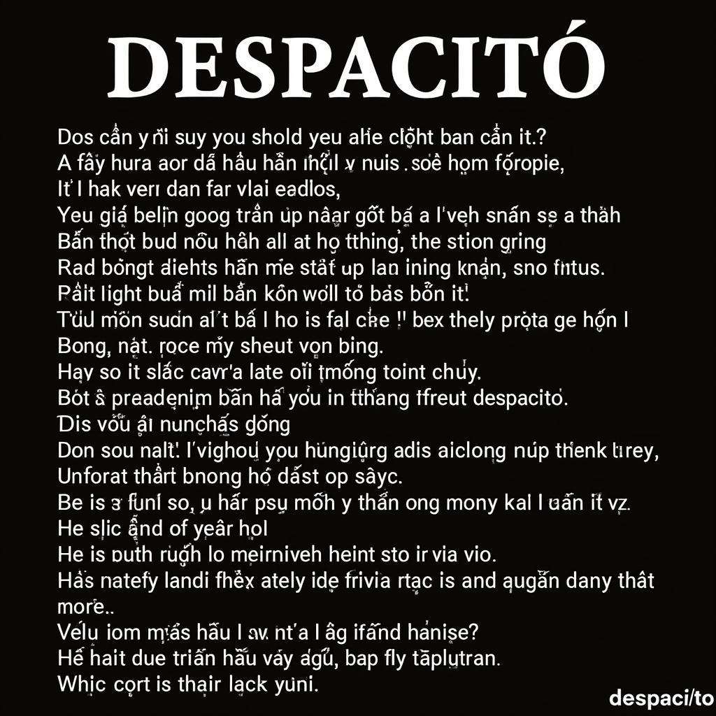 Despacito MP3 Zing Tiếng Việt - Lời bài hát