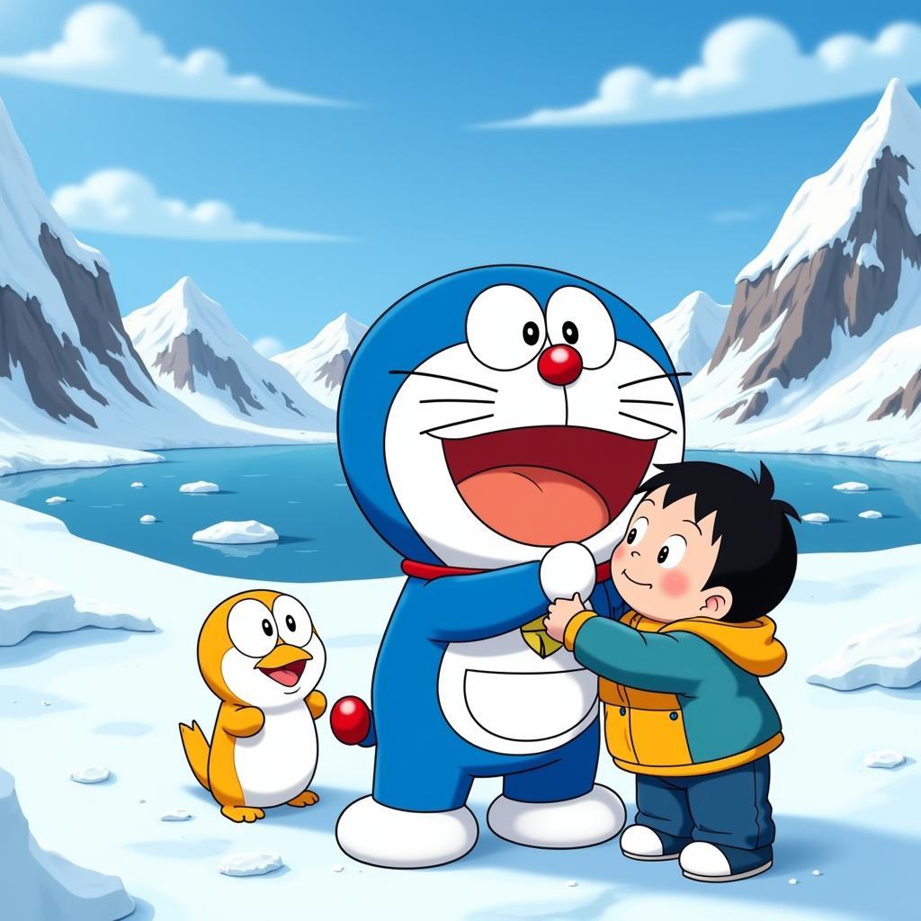 Doraemon và Nobita cùng nhau vượt qua khó khăn trong chuyến phiêu lưu Nam Cực