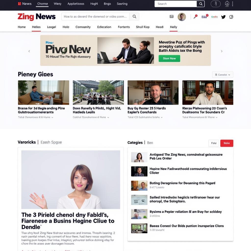 Giao diện Zing News