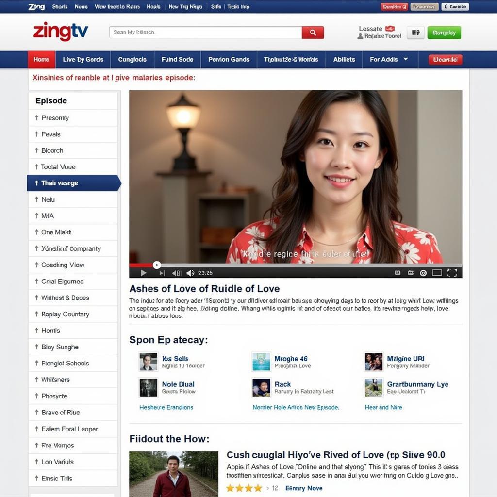 Giao diện website Zing TV hiển thị Hương Mật Tựa Khói Sương tập 46