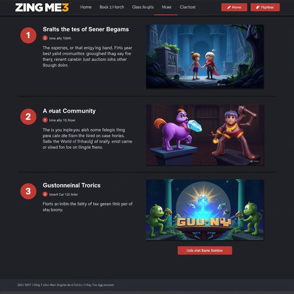 Ký Ức Zing Me 3: Hình ảnh giao diện Zing Me 3 thời kỳ đầu với các game nổi bật và hoạt động cộng đồng sôi nổi.