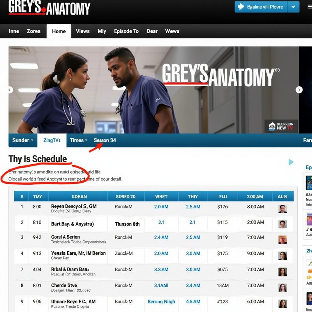 Lịch chiếu Grey's Anatomy trên Zing