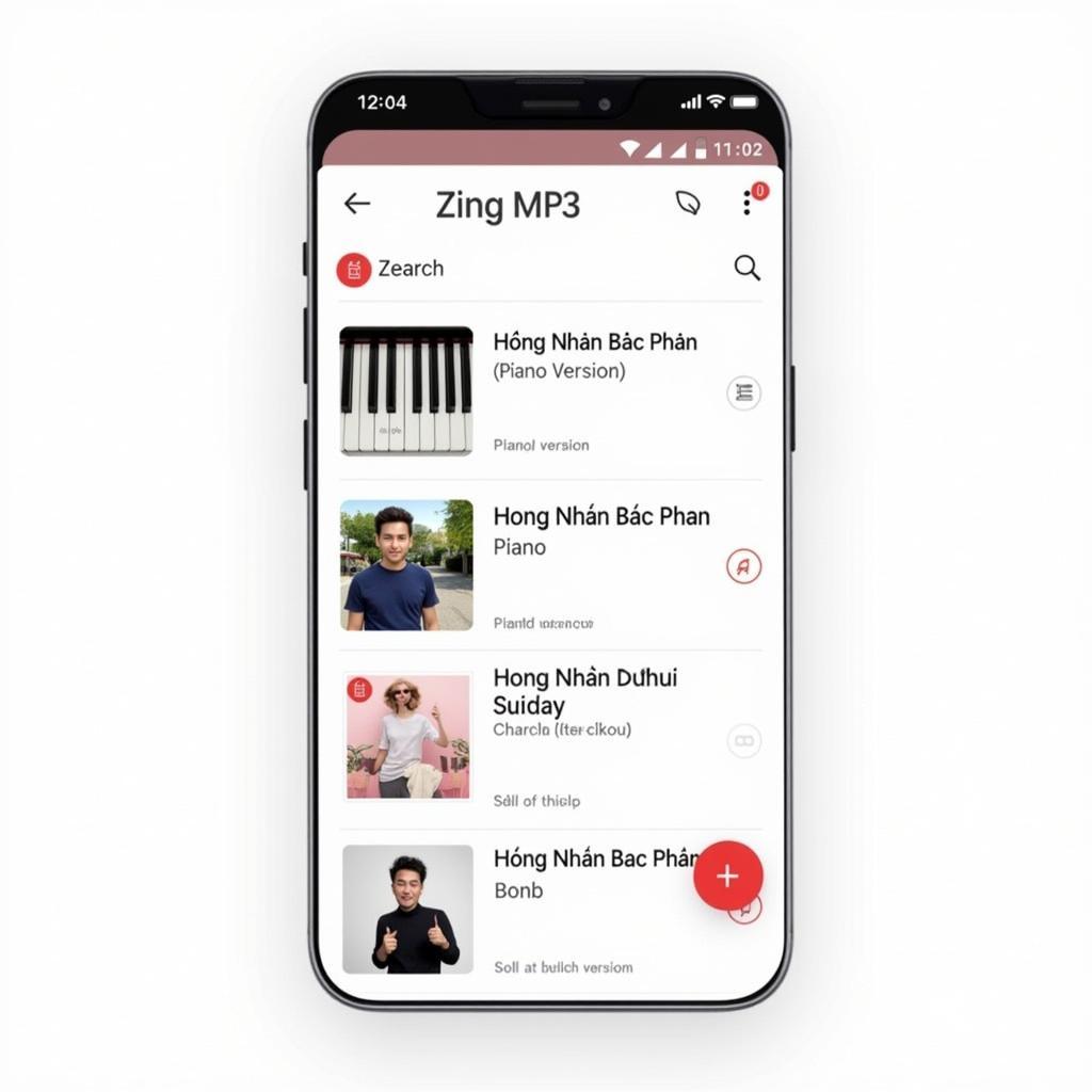 Hình ảnh giao diện Zing MP3 trên điện thoại