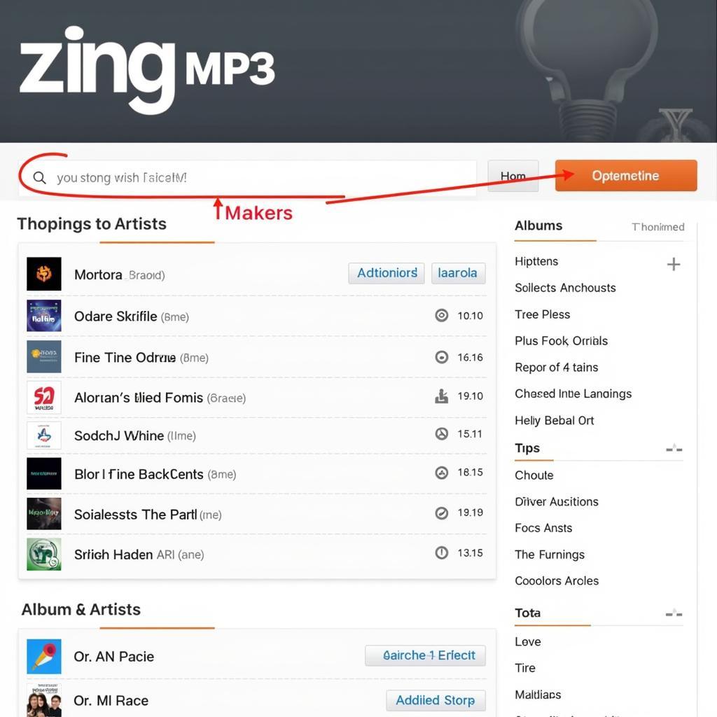 Tìm kiếm bài hát trên Zing MP3