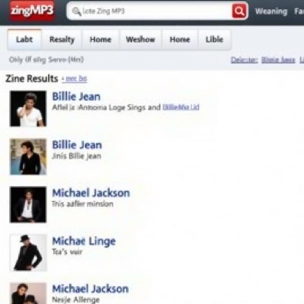 Tìm kiếm Billie Jean trên Zing MP3