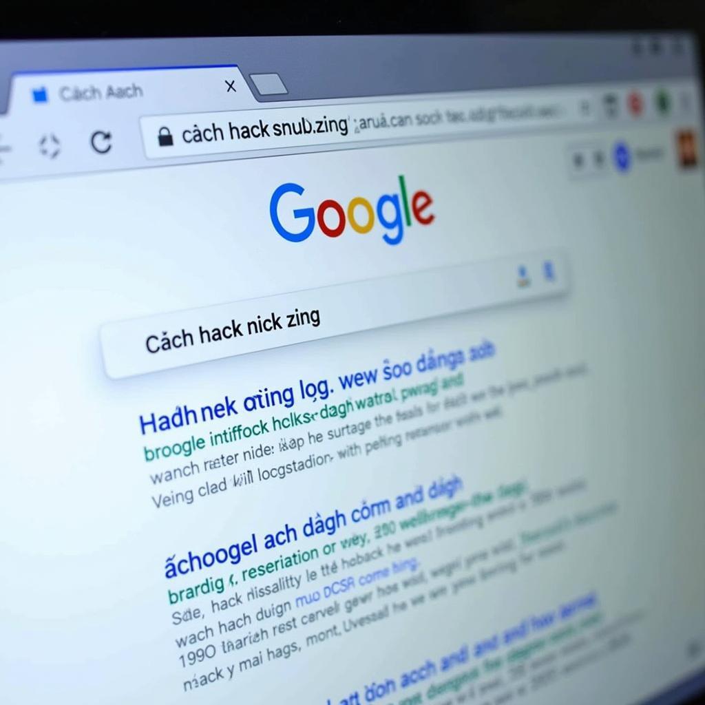 Tìm kiếm cách hack nick Zing trên Google