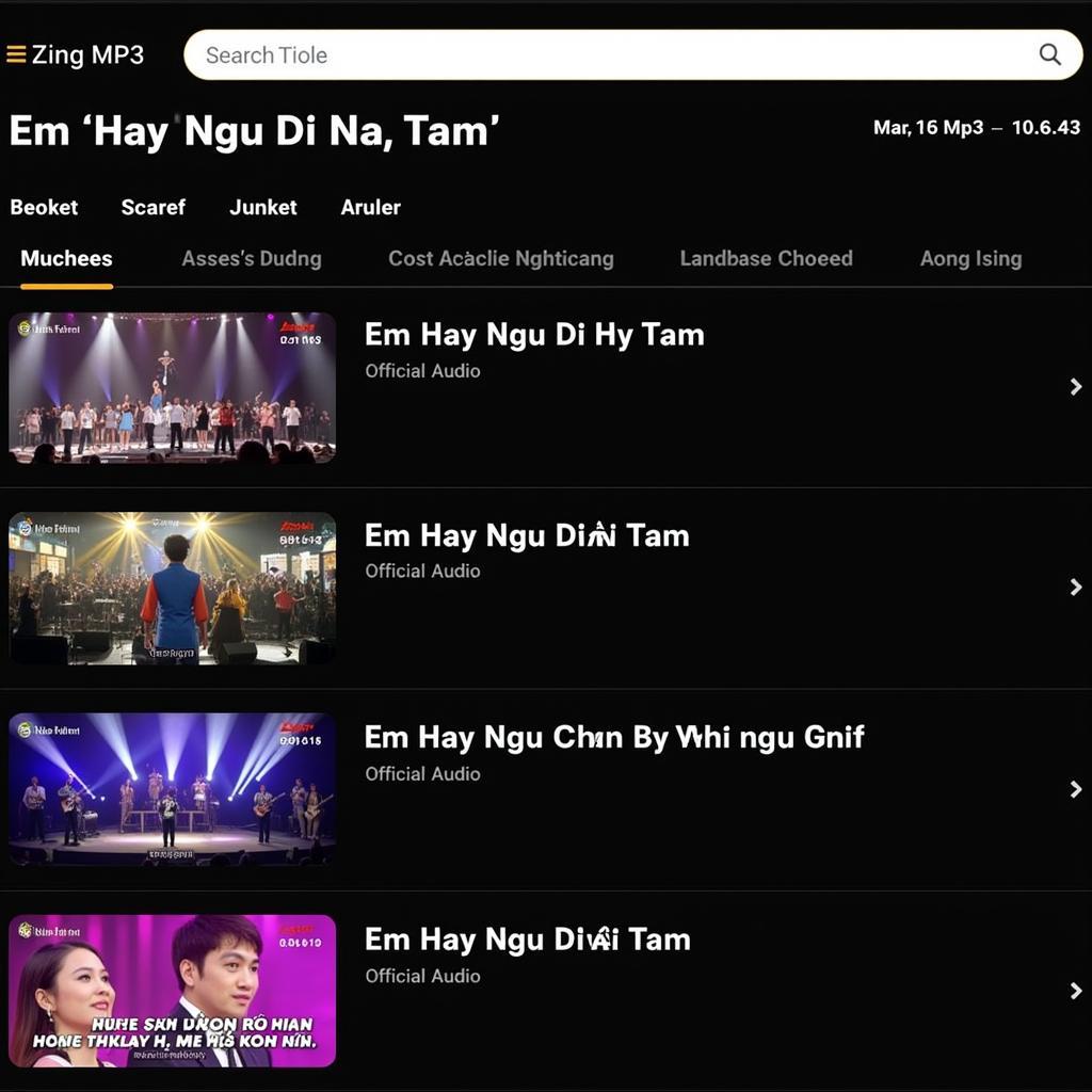 Tìm kiếm "Em Hãy Ngủ Đi" Mỹ Tâm trên Zing MP3