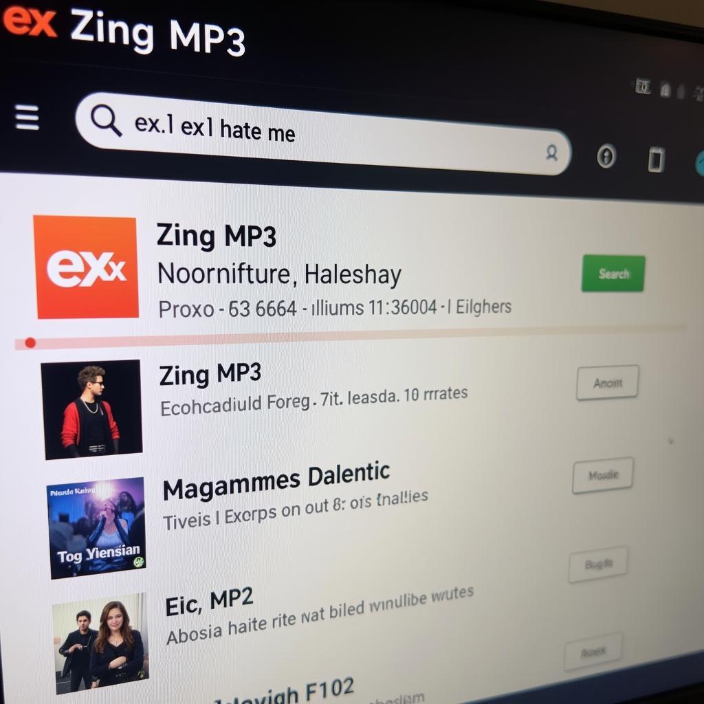 Tìm kiếm nhạc trên Zing MP3