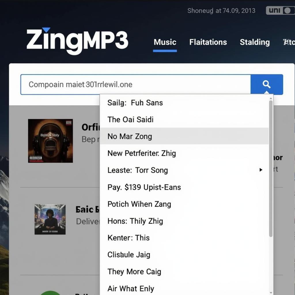 Tìm kiếm nhạc trên Zing MP3