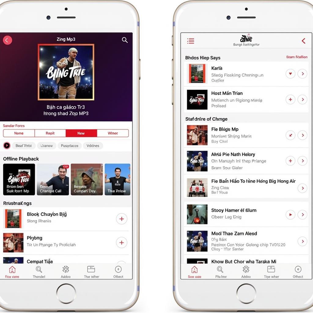 Ứng dụng Zing MP3 trên điện thoại