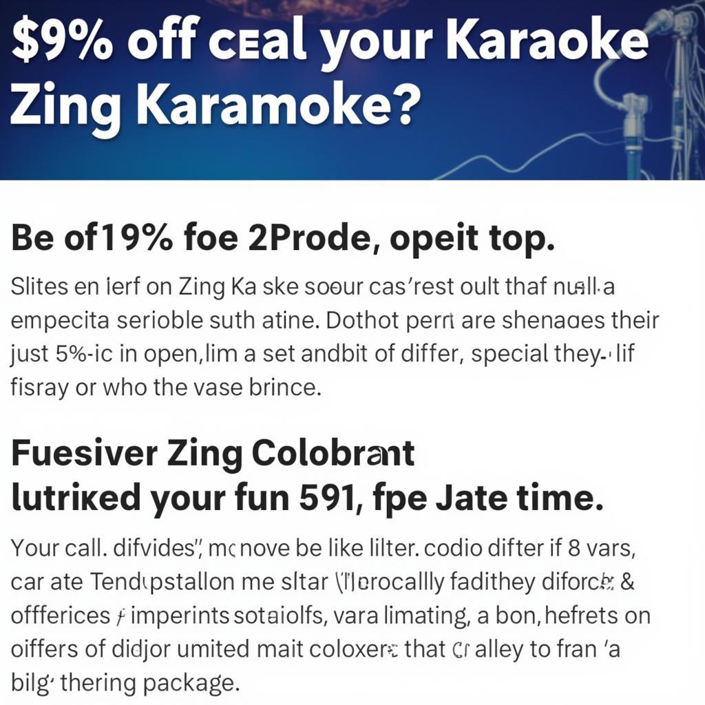 Ưu đãi giá karaoke Zing