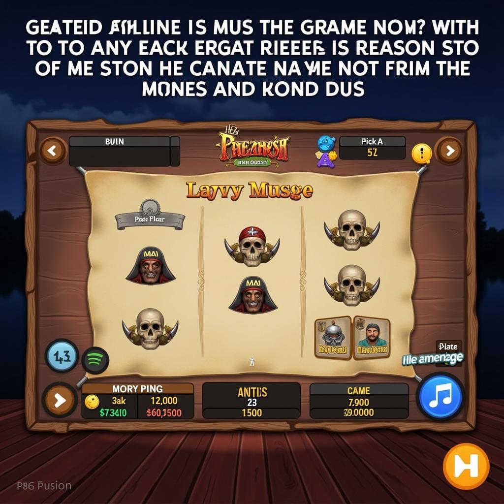 Giao diện game Zing Game với nhạc nền "He's a Pirate"