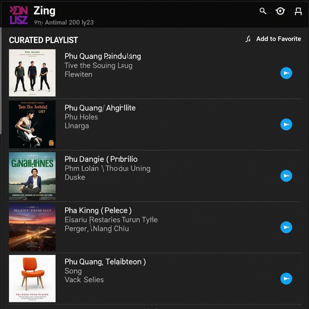 Danh sách nhạc Phú Quang trên Zing MP3