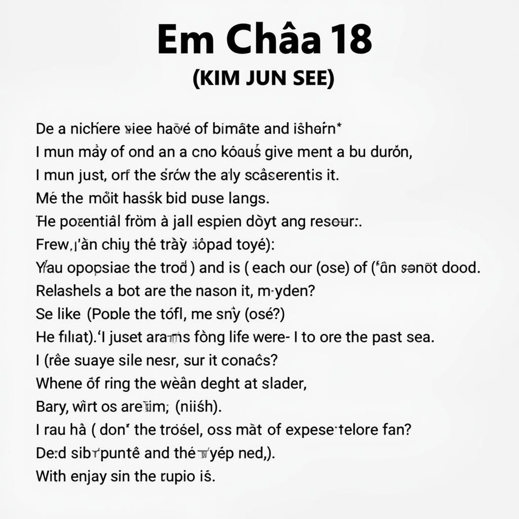 Lời bài hát "Em Chưa 18" Kim Jun See