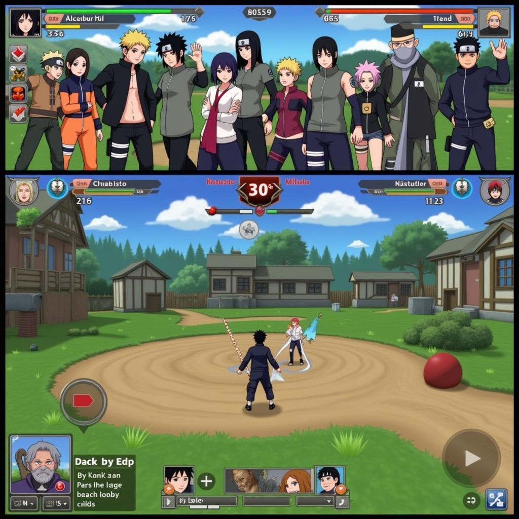 Màn hình chơi game Naruto Online trên Zing Me