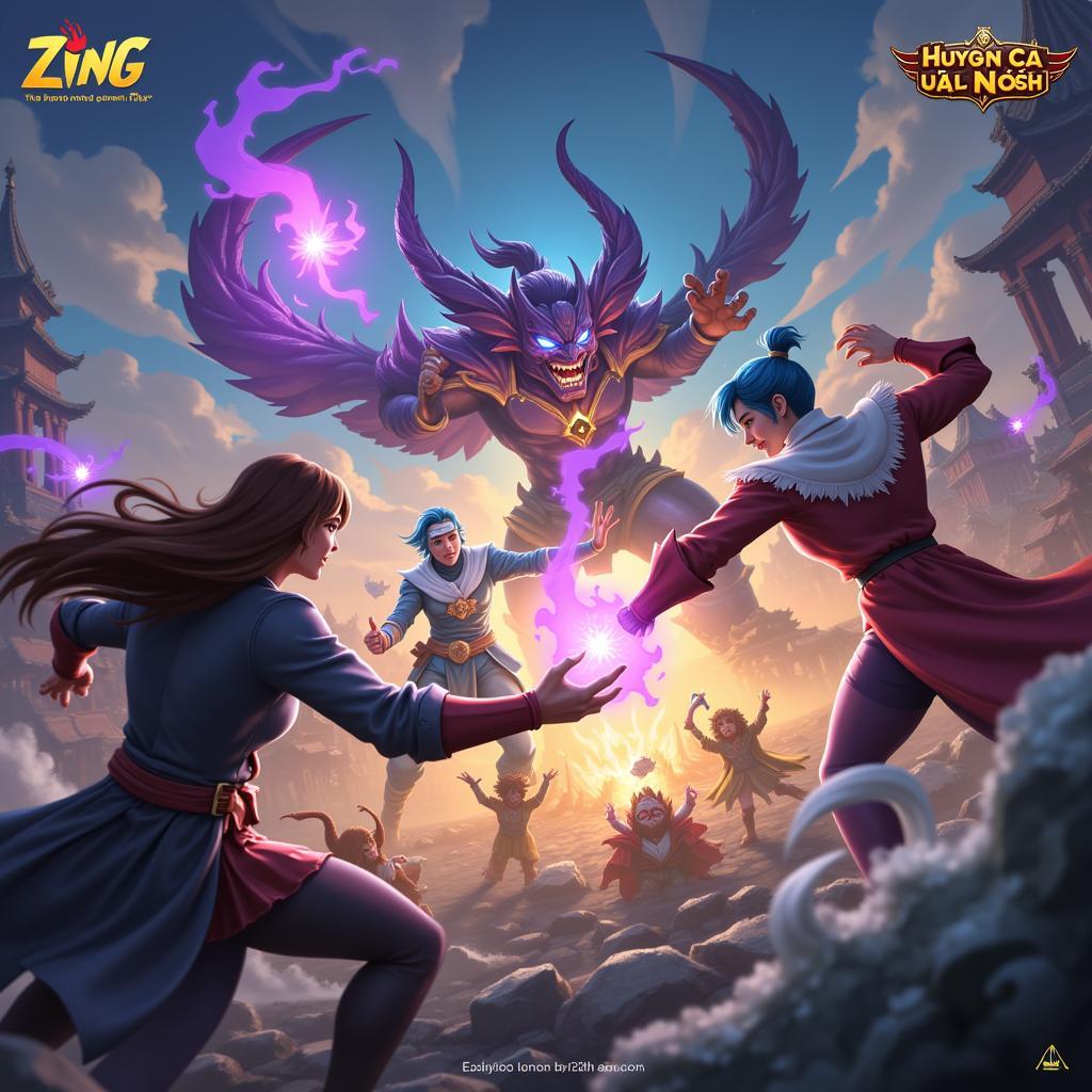 Cảnh chiến đấu trong game Huyền Của Ôn Noãn Zing