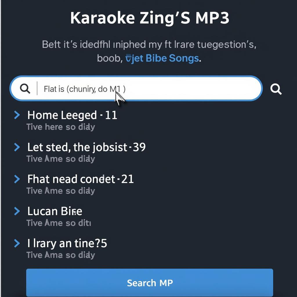 Tìm kiếm bài hát Karaoke Zing MP3