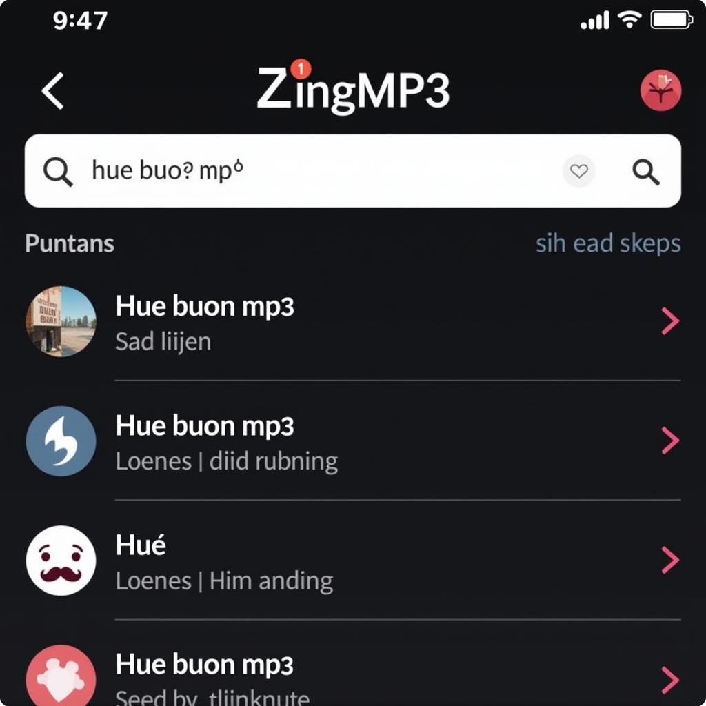 Tìm kiếm nhạc buồn trên Zing MP3