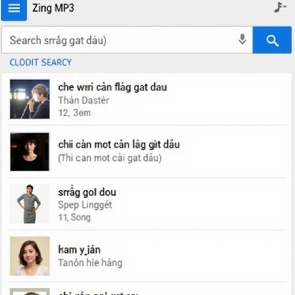 Tìm kiếm trên Zing MP3